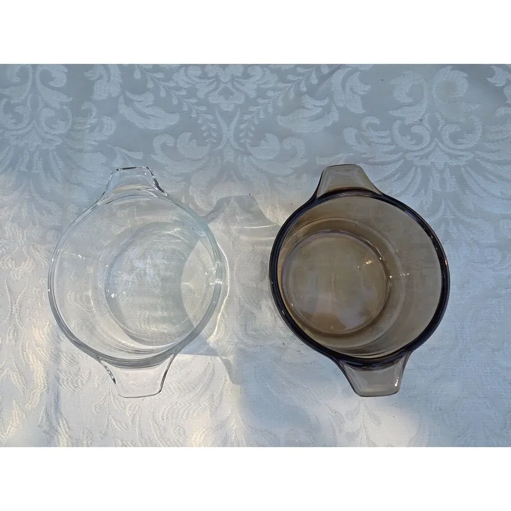 Vintage small casserole bowls heat resistant glass casserole dish